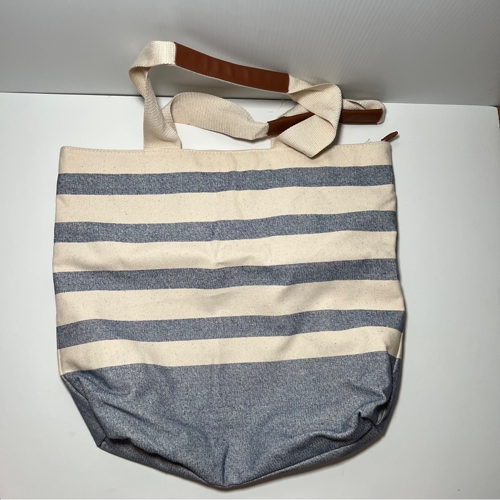 NWT Bath & Body Works Striped Tote Bag